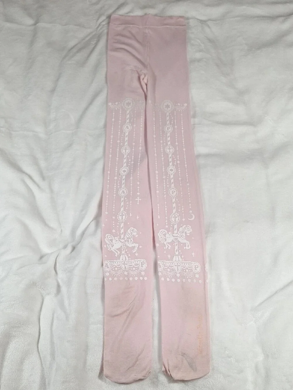 Angelic Pretty Pink Carousel Horse Print Tights | Sweet Lolita Accessory 🎠🎀